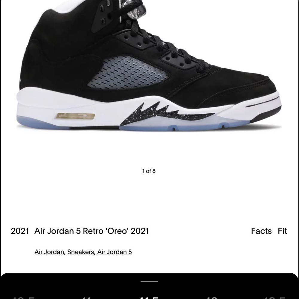Air Jordan 5 Retro “Oreo”LIKE NEW.